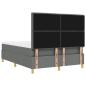 Preview: Boxspringbett mit Matratze & Bank Dunkelgrau 160x200 cm Stoff