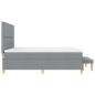 Preview: Boxspringbett mit Matratze & Bank Hellgrau 180x200 cm Stoff
