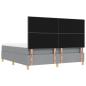 Preview: Boxspringbett mit Matratze & Bank Hellgrau 180x200 cm Stoff