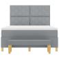 Preview: Boxspringbett mit Matratze & Bank Hellgrau 160x200 cm Stoff