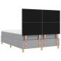 Preview: Boxspringbett mit Matratze & Bank Hellgrau 160x200 cm Stoff