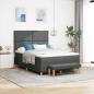 Preview: ARDEBO.de - Boxspringbett mit Matratze & Bank Dunkelgrau 160x200 cm Stoff