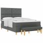 Preview: Boxspringbett mit Matratze & Bank Dunkelgrau 160x200 cm Stoff