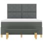 Preview: Boxspringbett mit Matratze & Bank Dunkelgrau 160x200 cm Stoff