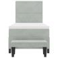 Preview: Boxspringbett mit Matratze und Bank Hellgrau 90x190 cm Samt