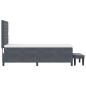 Preview: Boxspringbett mit Matratze & Bank Dunkelgrau 90x200 cm Samt