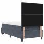Preview: Boxspringbett mit Matratze & Bank Dunkelgrau 90x200 cm Samt