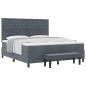 Preview: Boxspringbett mit Matratze & Bank Dunkelgrau 180x200 cm Samt