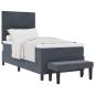 Preview: Boxspringbett mit Kopfteil Dunkelgrau 190 x 90 cm Samt