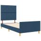 Preview: Bettgestell Blau Stoff 100x200 cm