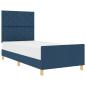 Preview: Bettgestell Blau Stoff 100x200 cm