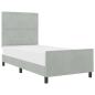 Preview: Bettgestell Hellgrau 90x190 cm Samt