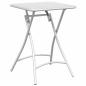 Preview: Gartentisch Klappbar Weiß 55x55x73 cm Stahl