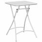 Preview: Gartentisch Klappbar Weiß 55x55x73 cm Stahl