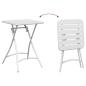 Preview: Gartentisch Klappbar Weiß 55x55x73 cm Stahl