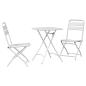 Preview: 3-tlg. Bistro-Set Klappbar Weiß Stahl