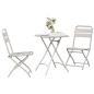Preview: 3-tlg. Bistro-Set Klappbar Beige Stahl