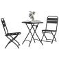 Preview: 3-tlg. Bistro-Set Klappbar Anthrazit Stahl