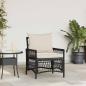 Preview: ARDEBO.de - Gartenstuhl mit Kissen Schwarz 60x70x78 cm Poly Rattan