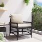 Preview: Gartenstuhl mit Kissen Schwarz 60x70x78 cm Poly Rattan