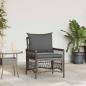 Preview: ARDEBO.de - Gartenstuhl mit Kissen Grau Poly Rattan