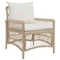 Preview: ARDEBO.de - Gartenstuhl mit Kissen Beige 60x70x78 cm Poly Rattan