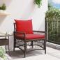 Preview: ARDEBO.de - Gartenstuhl mit Kissen Braun 60x70x78 cm Poly Rattan