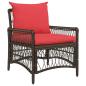 Preview: Gartenstuhl mit Kissen Braun 60x70x78 cm Poly Rattan