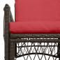 Preview: Gartenstuhl mit Kissen Braun 60x70x78 cm Poly Rattan