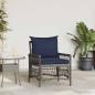 Preview: ARDEBO.de - Gartenstuhl mit Kissen Grau 60x70x78 cm Poly Rattan