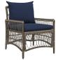 Preview: Gartenstuhl mit Kissen Grau 60x70x78 cm Poly Rattan