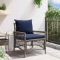 Preview: Gartenstuhl mit Kissen Grau 60x70x78 cm Poly Rattan