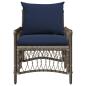 Preview: Gartenstuhl mit Kissen Grau 60x70x78 cm Poly Rattan
