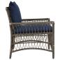 Preview: Gartenstuhl mit Kissen Grau 60x70x78 cm Poly Rattan