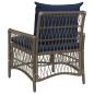 Preview: Gartenstuhl mit Kissen Grau 60x70x78 cm Poly Rattan