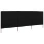 Preview: 3-teiliges Windschutzgewebe 400 x 120 cm Schwarz
