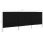 Preview: 3-teiliges Windschutzgewebe 400 x 120 cm Schwarz