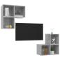 Preview: 4-tlg. TV-Schrank-Set Betongrau Holzwerkstoff