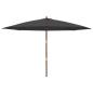 Preview: Sonnenschirm mit Holzmast Schwarz 400x273 cm
