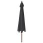 Preview: Sonnenschirm mit Holzmast Schwarz 400x273 cm