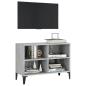 Preview: TV-Schrank mit Metallbeinen Grau Sonoma 69,5x30x50 cm
