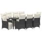 Preview: Garten Essgruppe 9 stk. Schwarz Poly-Rattan