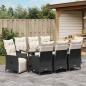 Preview: Garten Essgruppe 9 stk. Schwarz Poly-Rattan