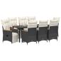 Preview: Garten Essgruppe 9 stk. Schwarz Poly-Rattan