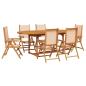 Preview: 7-tlg. Garten-Essgruppe Stoff und Massivholz Beige