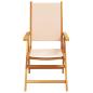 Preview: 7-tlg. Garten-Essgruppe Stoff und Massivholz Beige