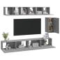 Preview: 6-tlg. TV-Schrank-Set Grau Sonoma Holzwerkstoff
