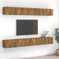 Preview: ARDEBO.de - 8-tlg. TV-Schrank-Set Räuchereiche 60x30x30 cm Holzwerkstoff