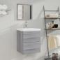 Preview: ARDEBO.de - Badschrank mit Spiegel Grau Sonoma 41x38,5x48 cm