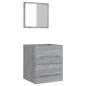 Preview: Badschrank mit Spiegel Grau Sonoma 41x38,5x48 cm